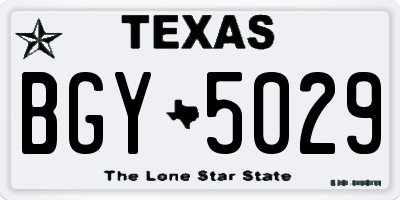 TX license plate BGY5029