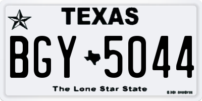 TX license plate BGY5044