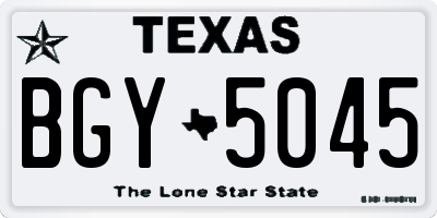 TX license plate BGY5045