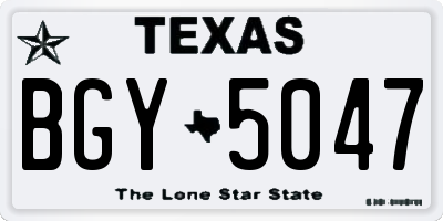 TX license plate BGY5047