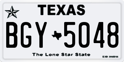 TX license plate BGY5048