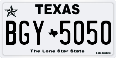 TX license plate BGY5050