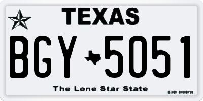 TX license plate BGY5051