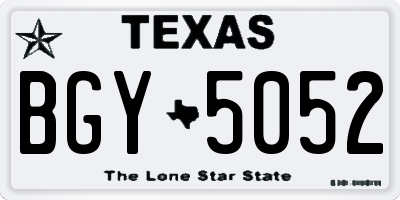 TX license plate BGY5052