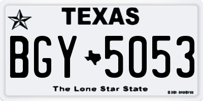 TX license plate BGY5053