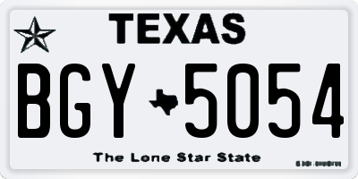 TX license plate BGY5054