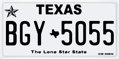TX license plate BGY5055