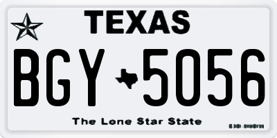 TX license plate BGY5056