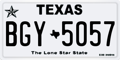 TX license plate BGY5057
