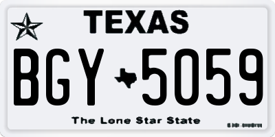 TX license plate BGY5059
