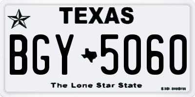 TX license plate BGY5060