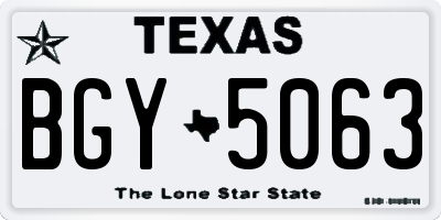 TX license plate BGY5063
