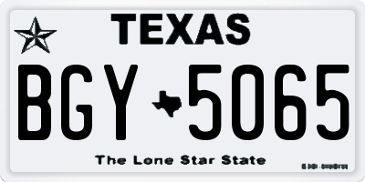 TX license plate BGY5065