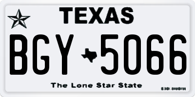 TX license plate BGY5066