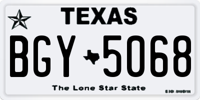 TX license plate BGY5068