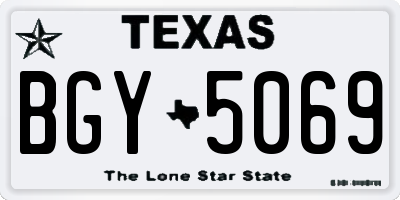 TX license plate BGY5069