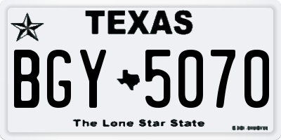 TX license plate BGY5070