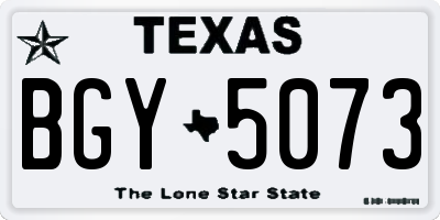 TX license plate BGY5073