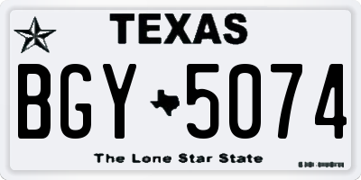 TX license plate BGY5074