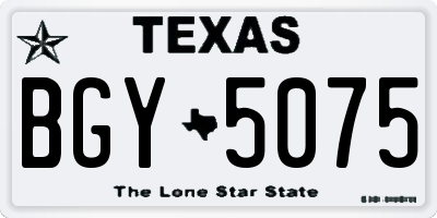 TX license plate BGY5075