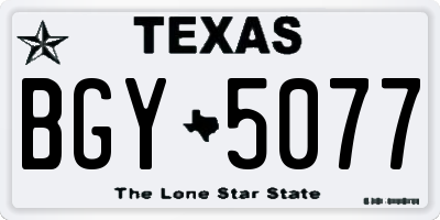 TX license plate BGY5077