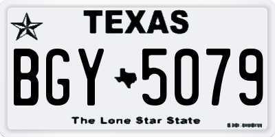 TX license plate BGY5079