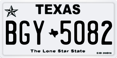 TX license plate BGY5082