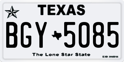 TX license plate BGY5085