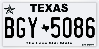TX license plate BGY5086