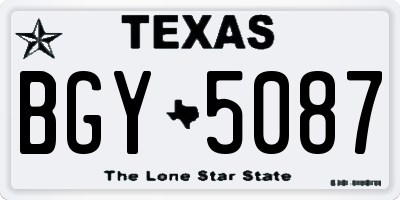 TX license plate BGY5087