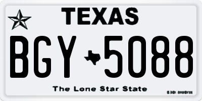 TX license plate BGY5088