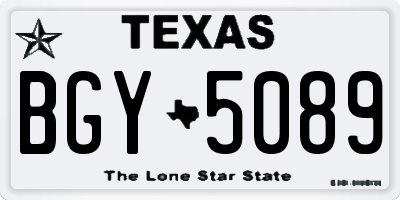 TX license plate BGY5089