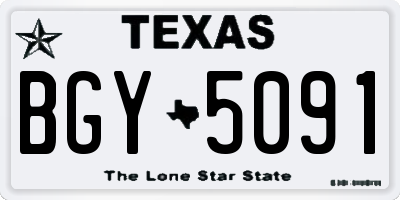 TX license plate BGY5091