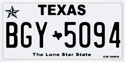 TX license plate BGY5094