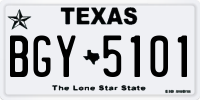 TX license plate BGY5101