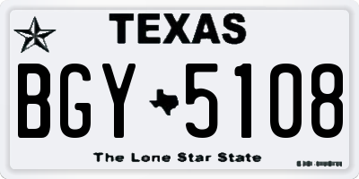 TX license plate BGY5108