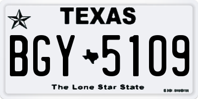 TX license plate BGY5109