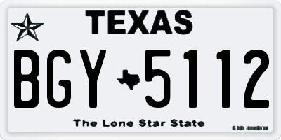TX license plate BGY5112
