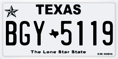TX license plate BGY5119