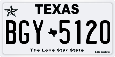 TX license plate BGY5120