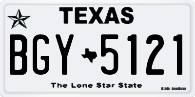 TX license plate BGY5121