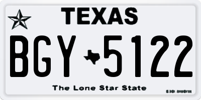 TX license plate BGY5122