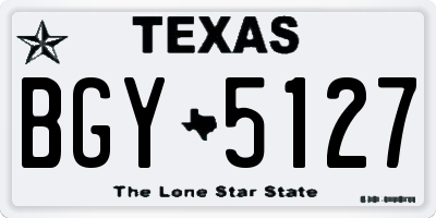 TX license plate BGY5127