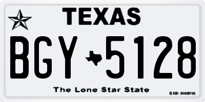 TX license plate BGY5128