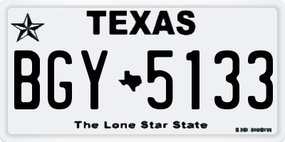 TX license plate BGY5133