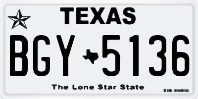 TX license plate BGY5136