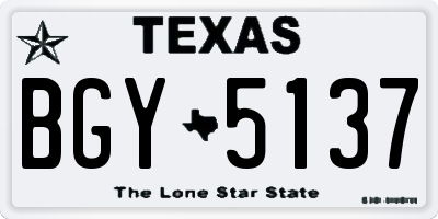 TX license plate BGY5137