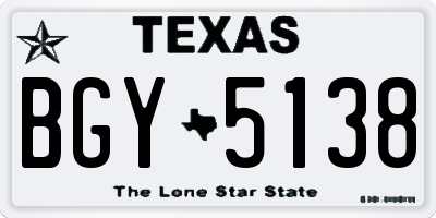 TX license plate BGY5138