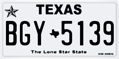 TX license plate BGY5139