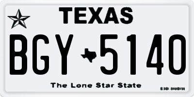 TX license plate BGY5140